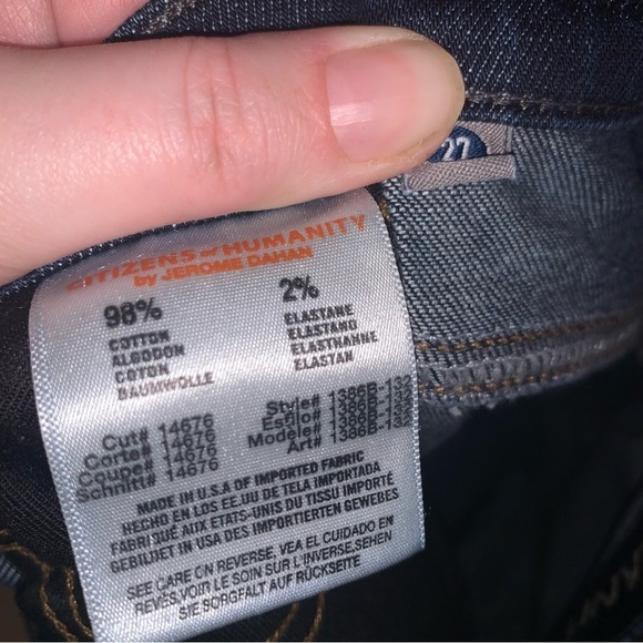 Citizens Of Humanity Dani Cropped Straight Leg Jeans Blue 27 - Picture 3 of 9